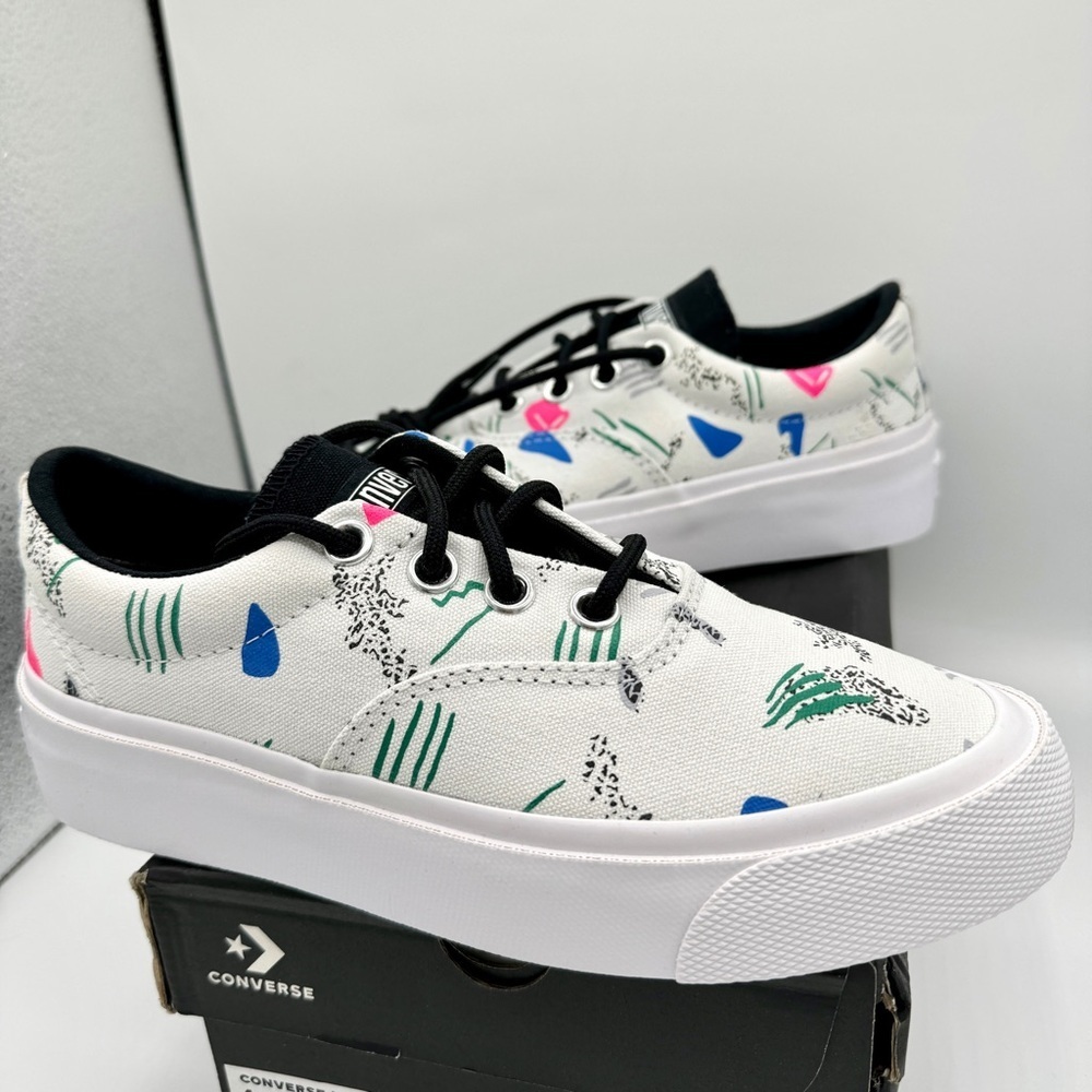 NWT Converse Skid Grip CVO Sneakers Unisex Archive Print - White Geometric 80’s